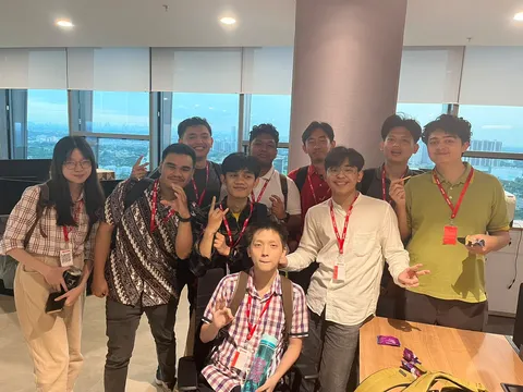 With colleagues during the OCBC internship