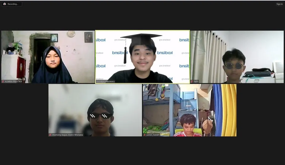 An online programming class with students at Kodland